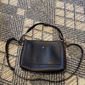 Madewell Transport Black Leather Shoulder Crossbody Bag